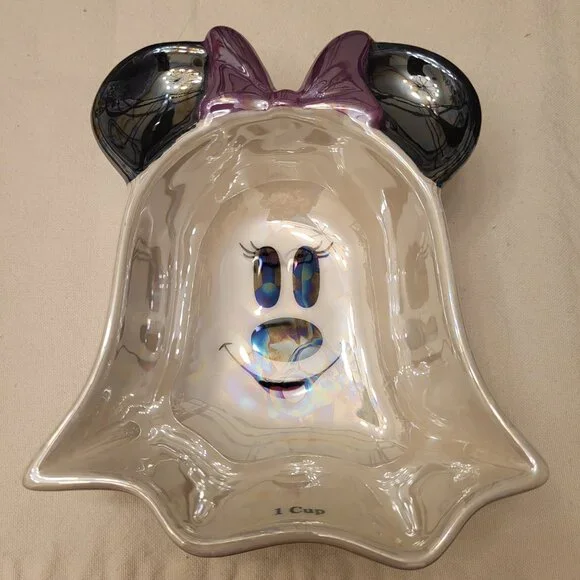 Disney Mickey & Minnie Mouse Ghost Set Of 4 Iridescent Measuring Cups - New - Picture 3 of 8